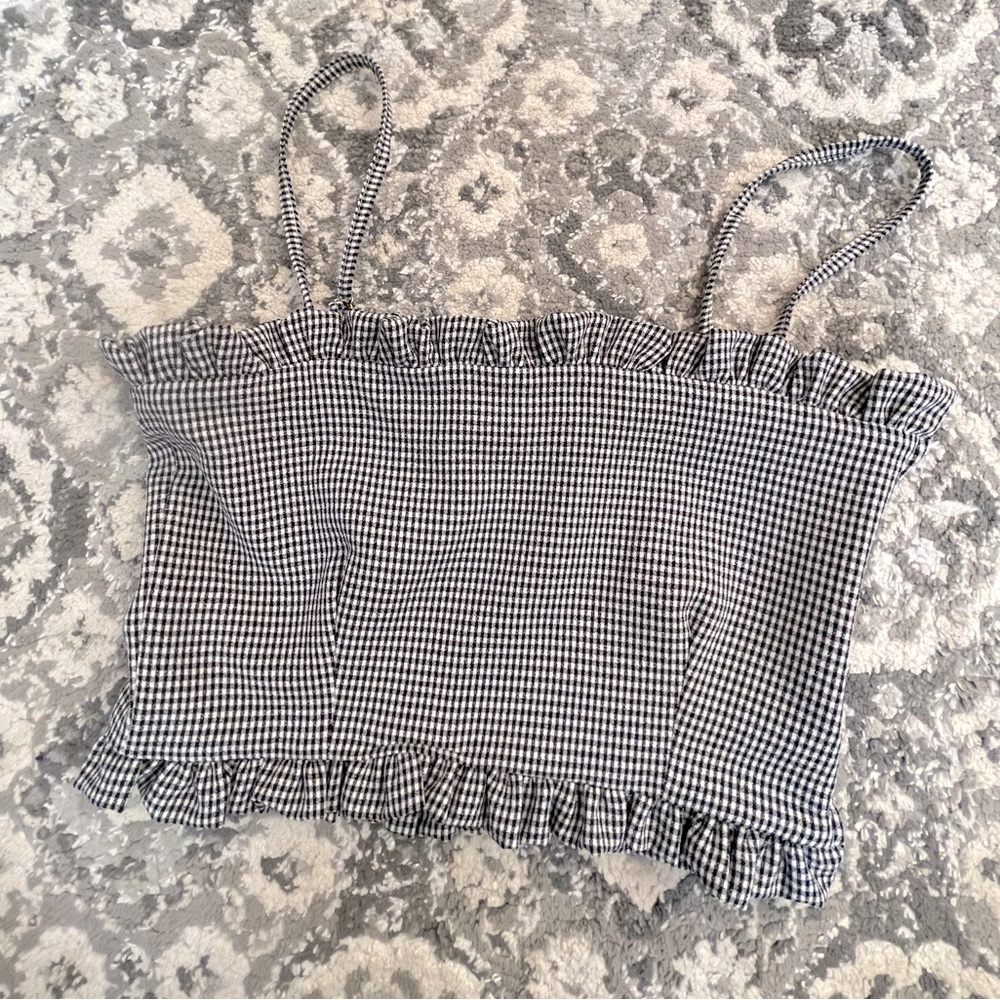 SOLD: NWT EastNWest Label buffalo check crop top